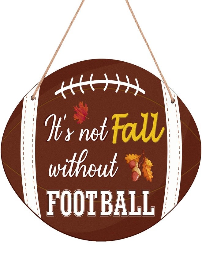 Geefuun Fall Football Sign Front Door Decor - Hanging Wooden Wreath for Autumn Harvest Thanksgiving Home Decorations - Image 1